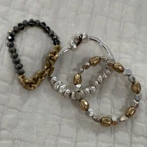 Elegant Gold and Silver Beaded Bracelets